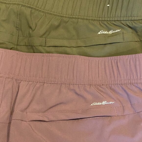 Bundle of 2 Eddie Bauer Traveler Ankle Pant Pull On XL Green & Purple #157T - Picture 3 of 5